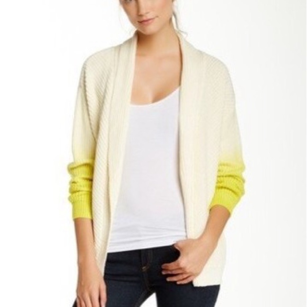 SHAE Women's Dip Dye Sleeve Open Cardigan, Size S, 100% Cotton, Offers Welcome!